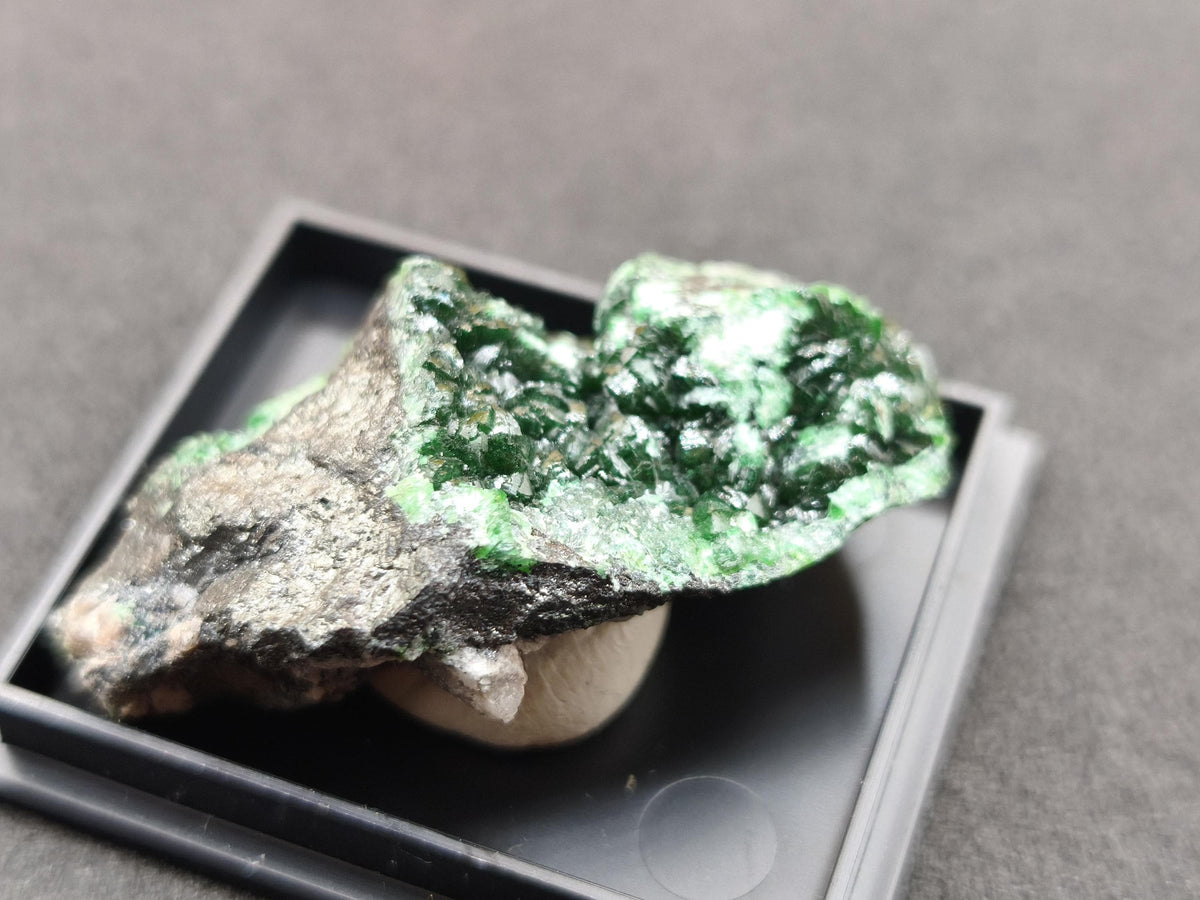 Cuproadamit Kristallstufe Tsumeb Namibia 40 mm | Tiefgrüne Kristalle Zincolivenit  Seltenes Sammlermineral Rarität Sammler roh Stufe Edelst