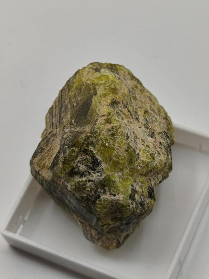 Grüner Beryll Rohkristall 30 mm | Olivgrüner Naturkristall | Seltenes Sammlermineral | Unikat Naturmineral Sammlerstück Selten Kristall