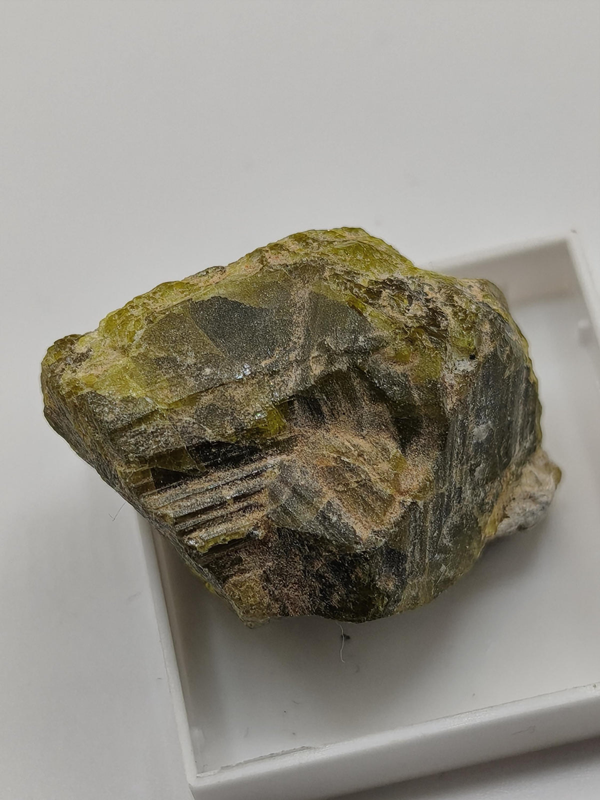 Grüner Beryll Rohkristall 30 mm | Olivgrüner Naturkristall | Seltenes Sammlermineral | Unikat Naturmineral Sammlerstück Selten Kristall