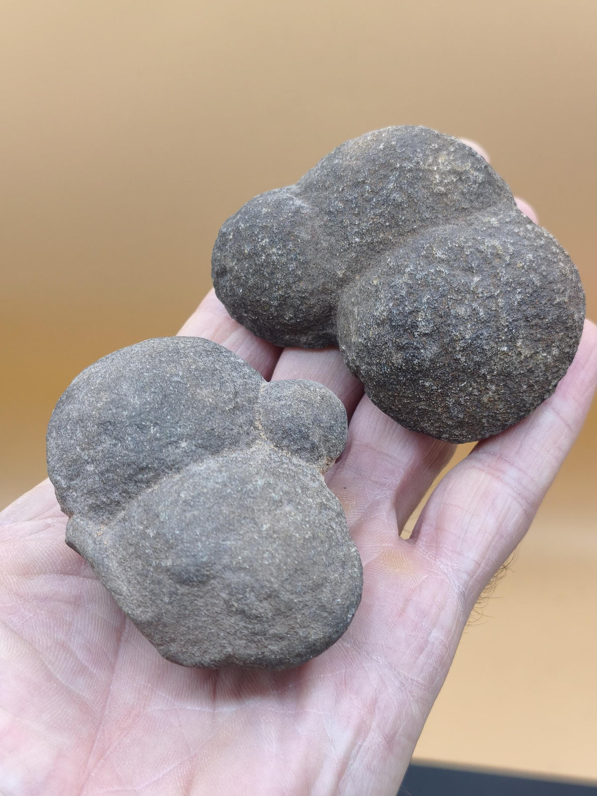 Moqui Marbles Pair – 2 natural ironstone concretions from Utah, USA – Shaman Stone living gemstones Native American shaman ritual energy