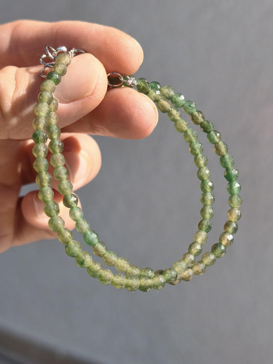 Smaragd 4mm  facettiert - Edelstein Armband grün 925 Natürlich echt Heilstein Energie Echt Rarität Schmuck Frau Mann Er Sie Mutter Geschenk