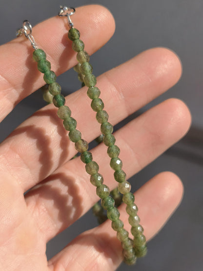 Smaragd 4mm  facettiert - Edelstein Armband grün 925 Natürlich echt Heilstein Energie Echt Rarität Schmuck Frau Mann Er Sie Mutter Geschenk