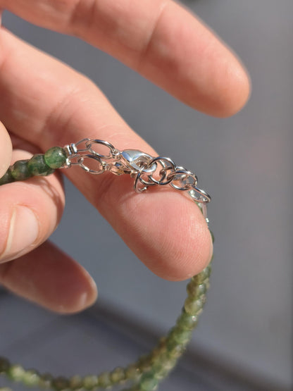Smaragd 4mm  facettiert - Edelstein Armband grün 925 Natürlich echt Heilstein Energie Echt Rarität Schmuck Frau Mann Er Sie Mutter Geschenk