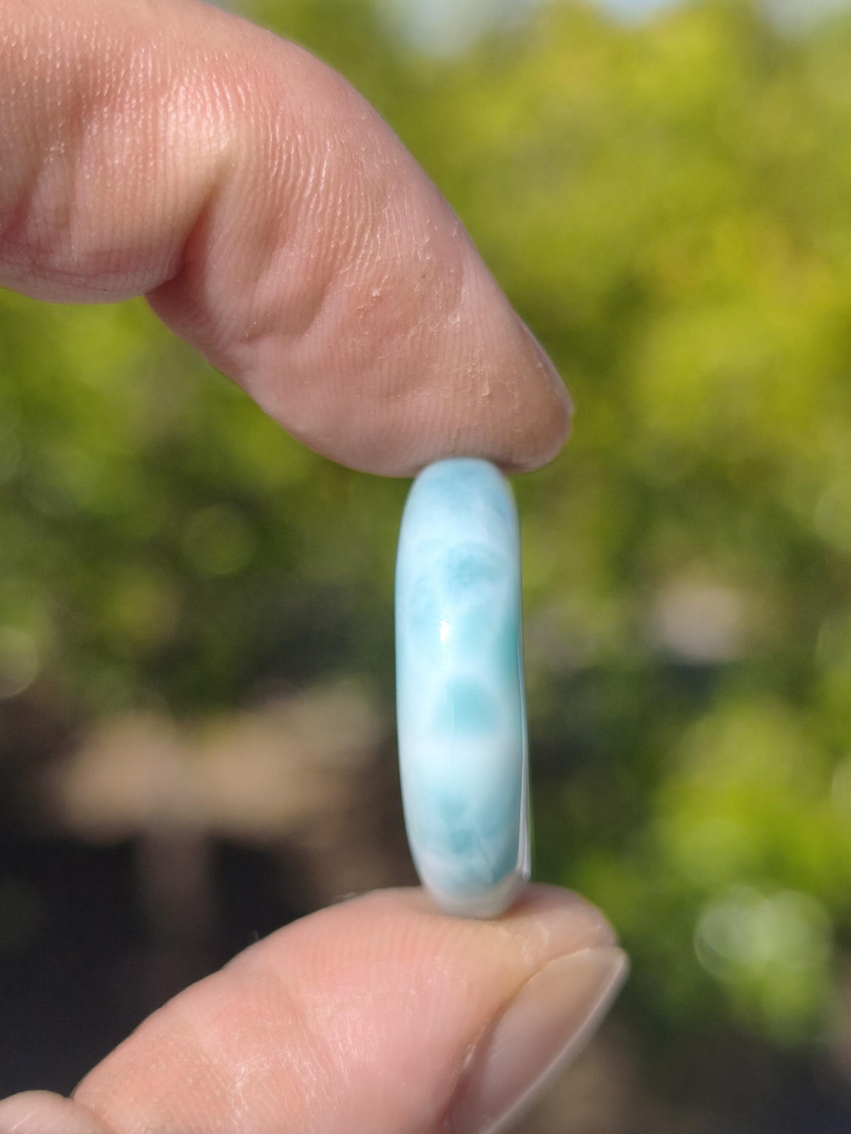 AAA Larimar Schutz Donut Edelstein Kette blau Heilstein Rarität Natur Frau Geschenk Mann Frau Er Sie Energie Kraft Glück
