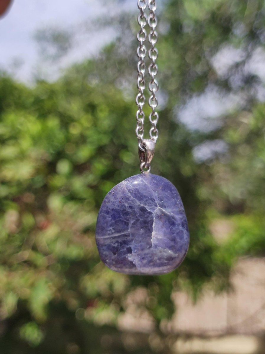Iolith - Edelstein Kette 925 Silber blau Frau Schmuck Edel Antik Vintage Heilstein Kristall Rarität Geschenk Frau Mann Freundin Sie Er - Art of Nature Berlin