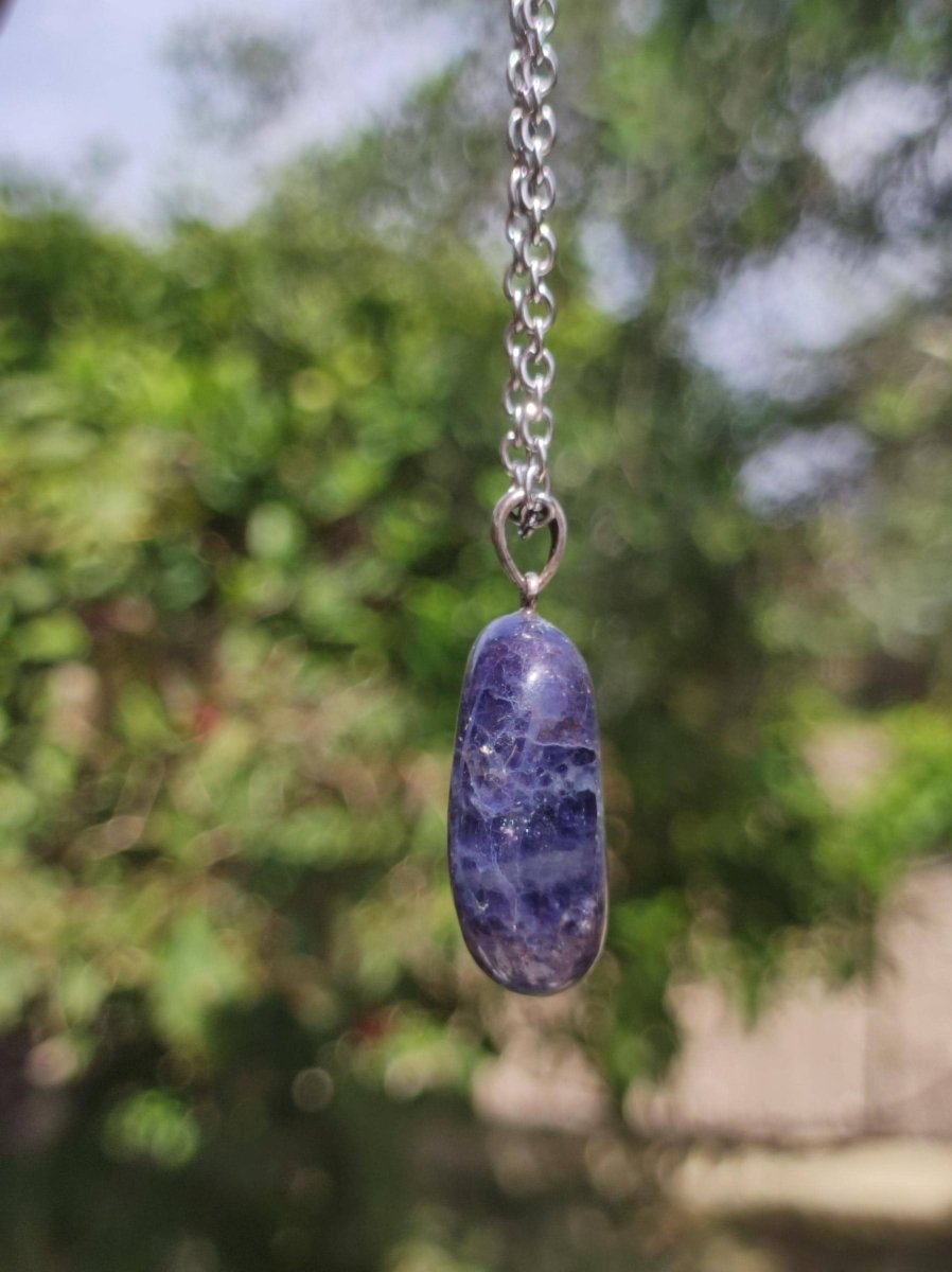 Iolith - Edelstein Kette 925 Silber blau Frau Schmuck Edel Antik Vintage Heilstein Kristall Rarität Geschenk Frau Mann Freundin Sie Er - Art of Nature Berlin