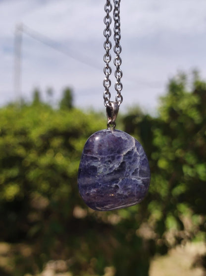 Iolith - Edelstein Kette 925 Silber blau Frau Schmuck Edel Antik Vintage Heilstein Kristall Rarität Geschenk Frau Mann Freundin Sie Er - Art of Nature Berlin