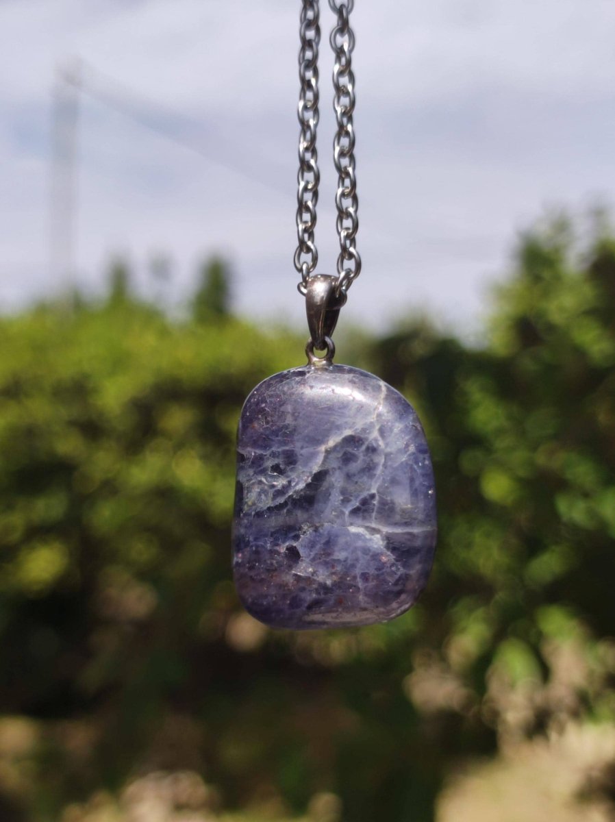 Iolith - Edelstein Kette 925 Silber blau Frau Schmuck Edel Antik Vintage Heilstein Kristall Rarität Geschenk Frau Mann Freundin Sie Er - Art of Nature Berlin