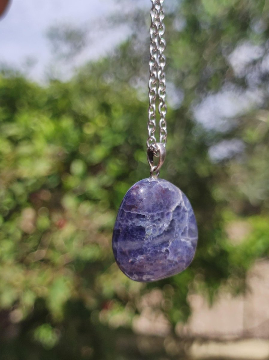 Iolith - Edelstein Kette 925 Silber blau Frau Schmuck Edel Antik Vintage Heilstein Kristall Rarität Geschenk Frau Mann Freundin Sie Er - Art of Nature Berlin