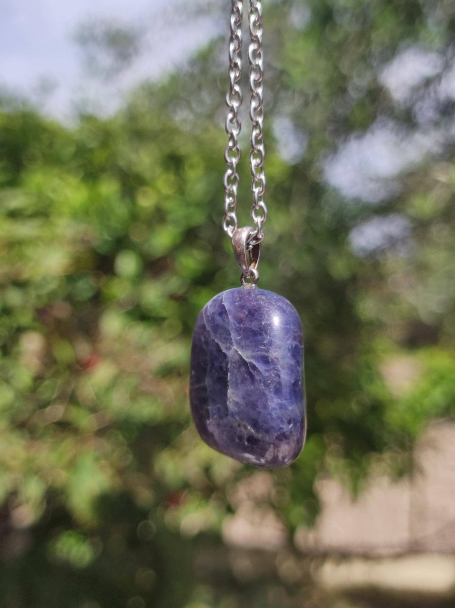 Iolith - Edelstein Kette 925 Silber blau Frau Schmuck Edel Antik Vintage Heilstein Kristall Rarität Geschenk Frau Mann Freundin Sie Er - Art of Nature Berlin