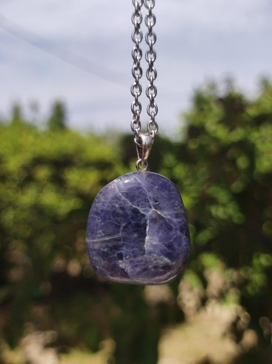 Iolith - Edelstein Kette 925 Silber blau Frau Schmuck Edel Antik Vintage Heilstein Kristall Rarität Geschenk Frau Mann Freundin Sie Er - Art of Nature Berlin