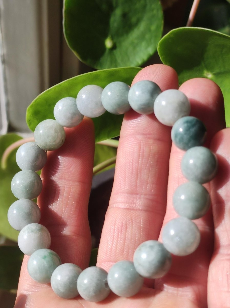 Jade Burma 11mm ~ Edelstein Armband Stretch hochwertige Jade grün natürlich Myanmar GOA Hippie Boho Ethno Nature Heilstein Energie Chakra - Art of Nature Berlin