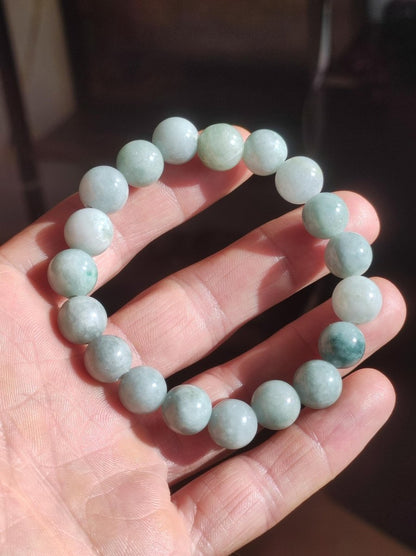 Jade Burma 11mm ~ Edelstein Armband Stretch hochwertige Jade grün natürlich Myanmar GOA Hippie Boho Ethno Nature Heilstein Energie Chakra - Art of Nature Berlin