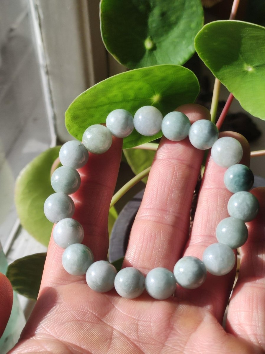 Jade Burma 11mm ~ Edelstein Armband Stretch hochwertige Jade grün natürlich Myanmar GOA Hippie Boho Ethno Nature Heilstein Energie Chakra - Art of Nature Berlin