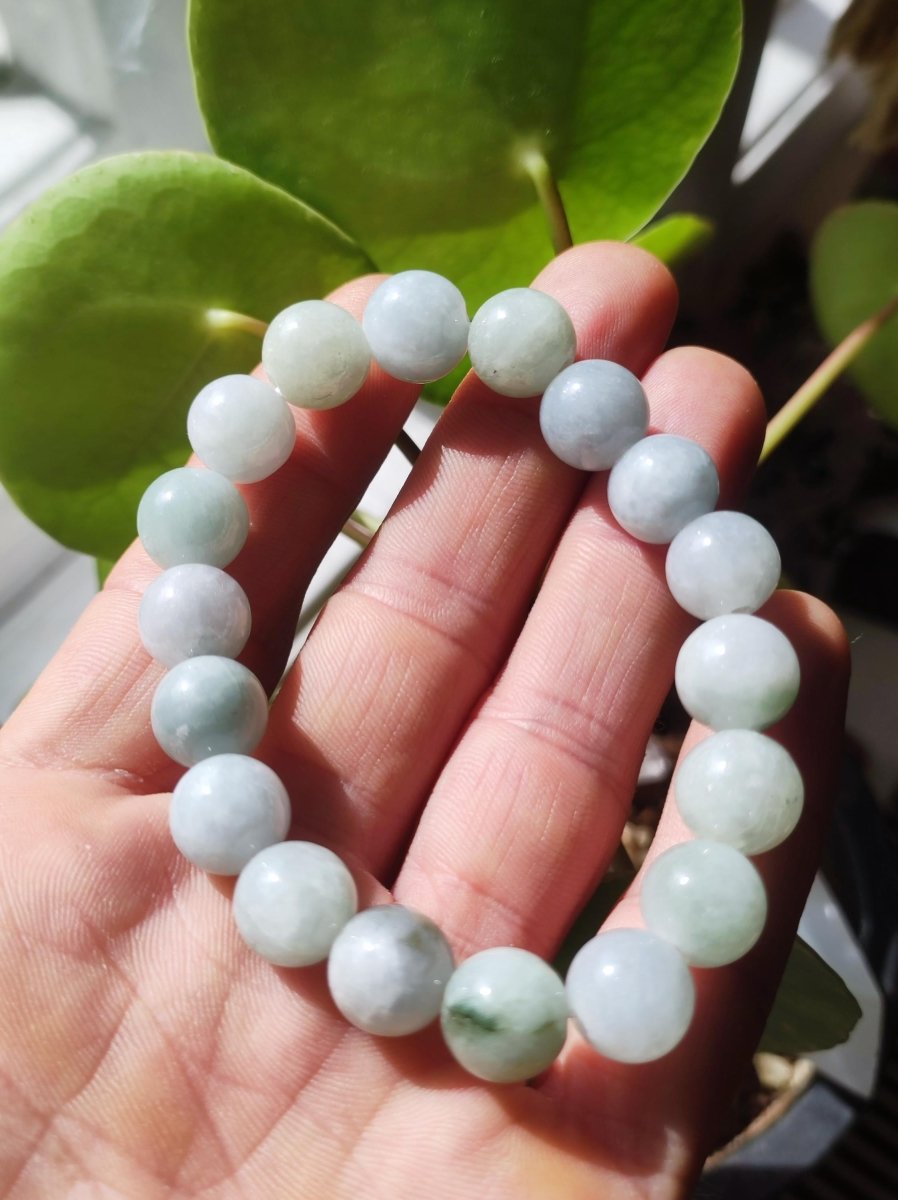 Jade Burma 11mm ~ Edelstein Armband Stretch hochwertige Jade grün natürlich Myanmar GOA Hippie Boho Ethno Nature Heilstein Energie Chakra - Art of Nature Berlin