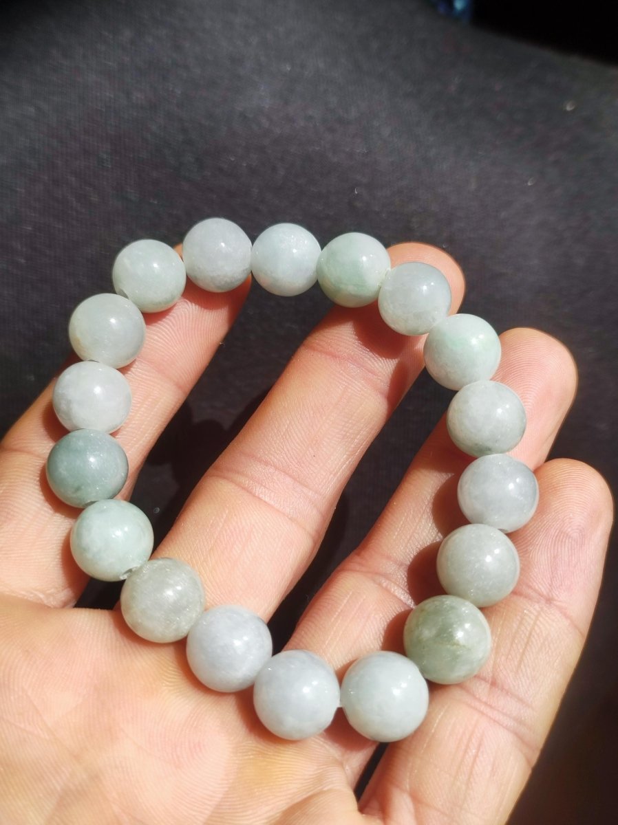 Jade Burma 11mm ~ Edelstein Armband Stretch hochwertige Jade grün natürlich Myanmar GOA Hippie Boho Ethno Nature Heilstein Energie Chakra - Art of Nature Berlin