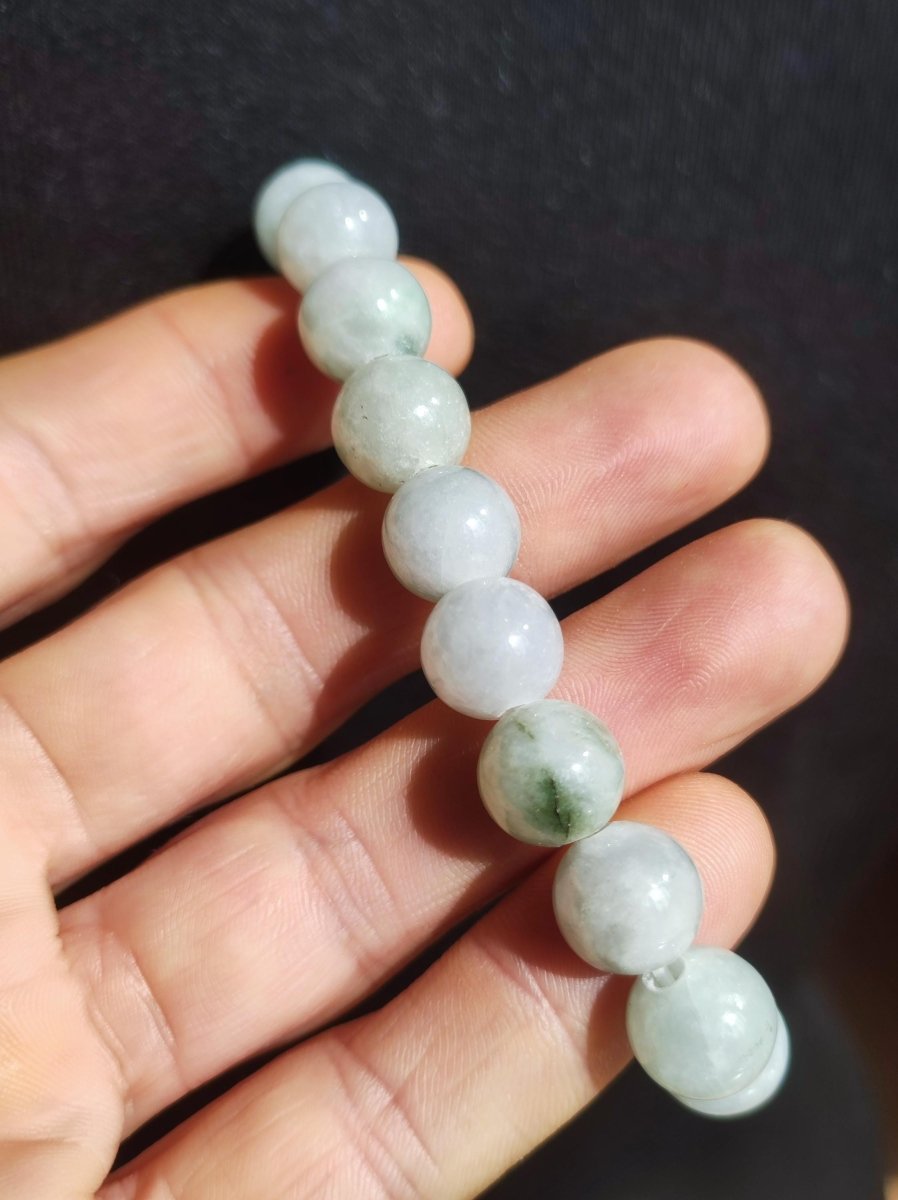 Jade Burma 11mm ~ Edelstein Armband Stretch hochwertige Jade grün natürlich Myanmar GOA Hippie Boho Ethno Nature Heilstein Energie Chakra - Art of Nature Berlin