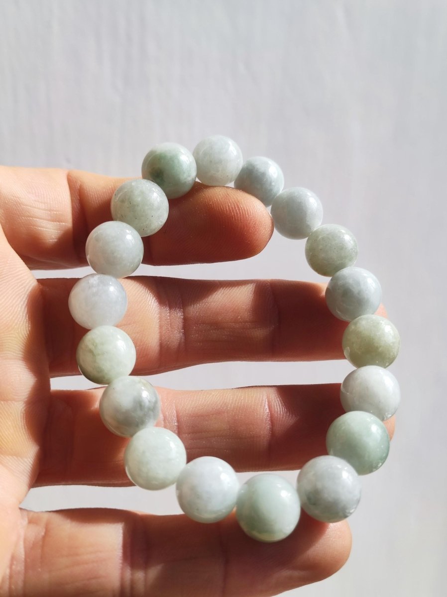 Jade Burma 11mm ~ Edelstein Armband Stretch hochwertige Jade grün natürlich Myanmar GOA Hippie Boho Ethno Nature Heilstein Energie Chakra - Art of Nature Berlin