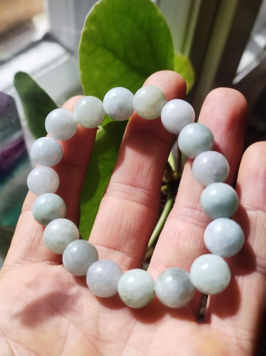 Jade Burma 11mm ~ Edelstein Armband Stretch hochwertige Jade grün natürlich Myanmar GOA Hippie Boho Ethno Nature Heilstein Energie Chakra - Art of Nature Berlin