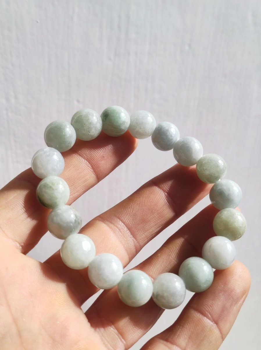 Jade Burma 11mm ~ Edelstein Armband Stretch hochwertige Jade grün natürlich Myanmar GOA Hippie Boho Ethno Nature Heilstein Energie Chakra - Art of Nature Berlin