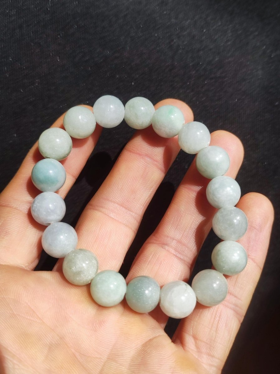 Jade Burma 11mm ~ Edelstein Armband Stretch hochwertige Jade grün natürlich Myanmar GOA Hippie Boho Ethno Nature Heilstein Energie Chakra - Art of Nature Berlin