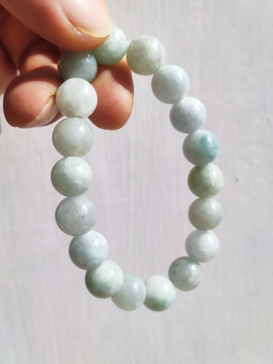 Jade Burma 11mm ~ Edelstein Armband Stretch hochwertige Jade grün natürlich Myanmar GOA Hippie Boho Ethno Nature Heilstein Energie Chakra - Art of Nature Berlin