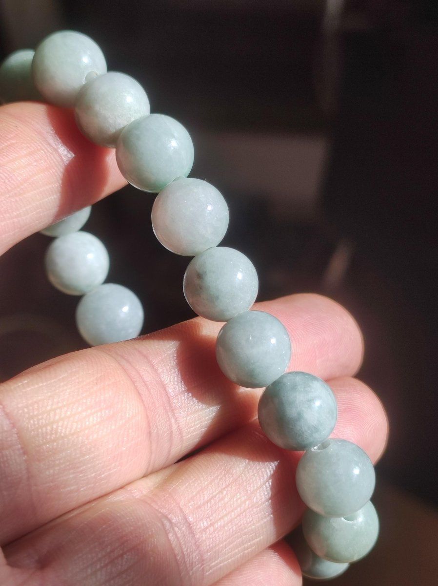 Jade Burma 11mm ~ Edelstein Armband Stretch hochwertige Jade grün natürlich Myanmar GOA Hippie Boho Ethno Nature Heilstein Energie Chakra - Art of Nature Berlin