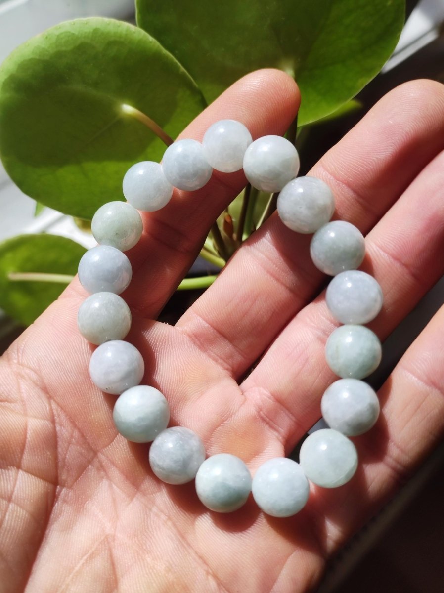 Jade Burma 11mm ~ Edelstein Armband Stretch hochwertige Jade grün natürlich Myanmar GOA Hippie Boho Ethno Nature Heilstein Energie Chakra - Art of Nature Berlin