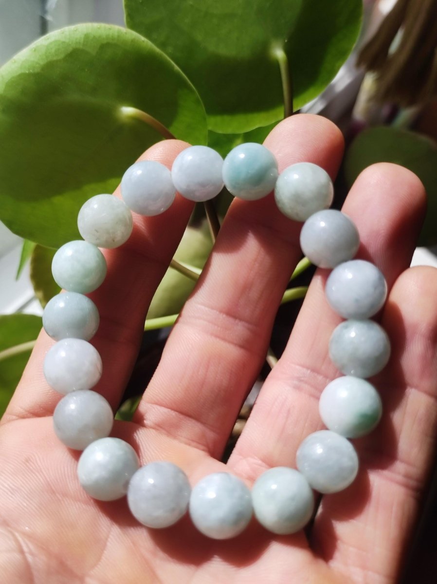 Jade Burma 11mm ~ Edelstein Armband Stretch hochwertige Jade grün natürlich Myanmar GOA Hippie Boho Ethno Nature Heilstein Energie Chakra - Art of Nature Berlin