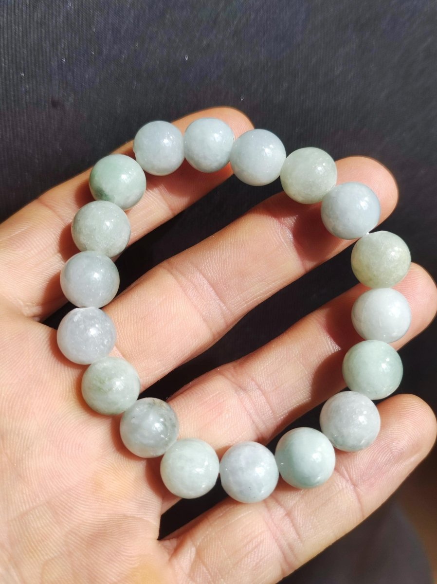 Jade Burma 11mm ~ Edelstein Armband Stretch hochwertige Jade grün natürlich Myanmar GOA Hippie Boho Ethno Nature Heilstein Energie Chakra - Art of Nature Berlin
