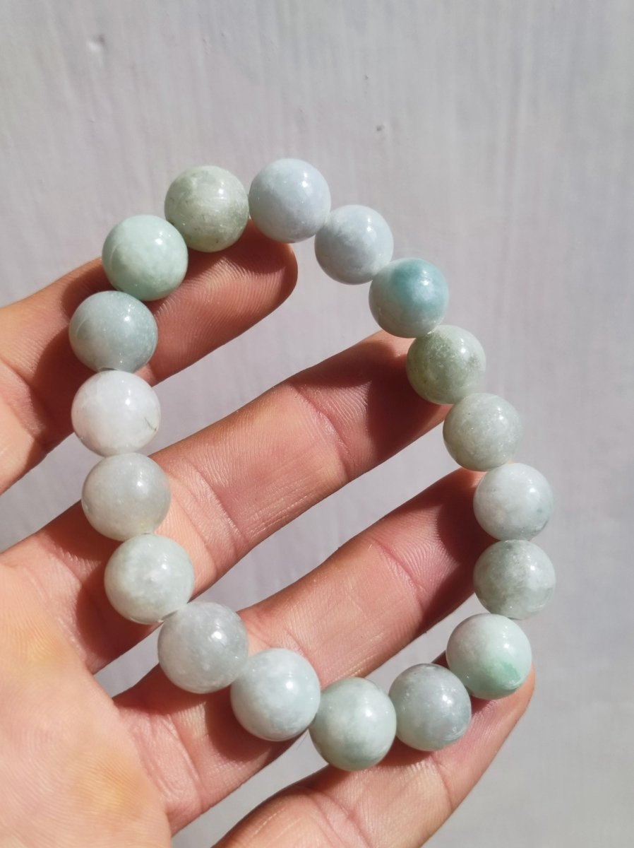 Jade Burma 11mm ~ Edelstein Armband Stretch hochwertige Jade grün natürlich Myanmar GOA Hippie Boho Ethno Nature Heilstein Energie Chakra - Art of Nature Berlin