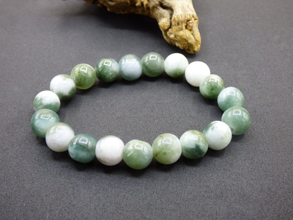 Jade Burma 11mm ~ Edelstein Armband Stretch hochwertige Jade grün natürlich Myanmar GOA Hippie Boho Ethno Nature Heilstein Energie Chakra - Art of Nature Berlin