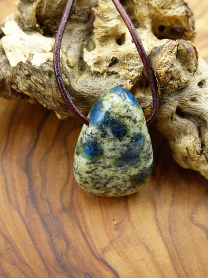 k2 - Azurit in Granit ~ Edelstein Kette ~HIPPIE ~GOA ~Boho ~Ethno ~Nature ~Heilstein - Art of Nature Berlin