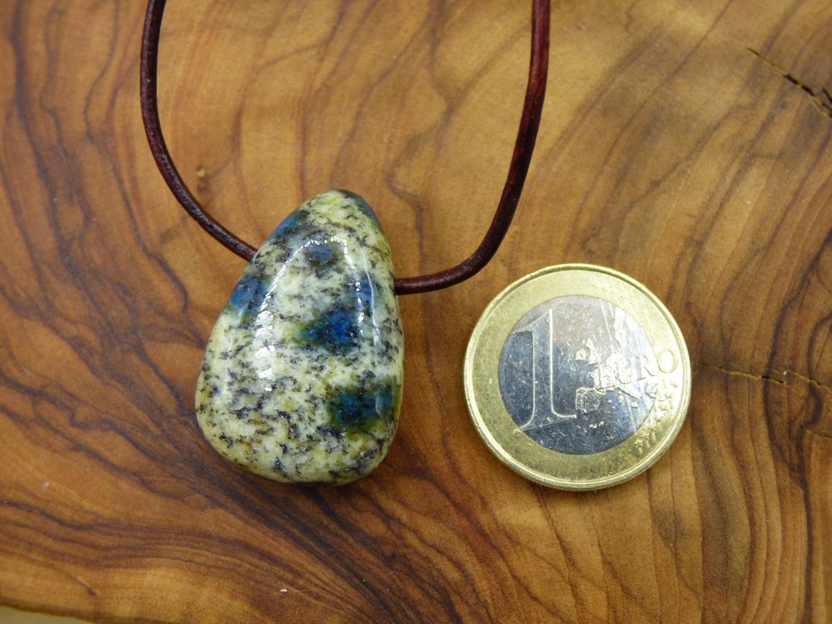 k2 - Azurit in Granit ~ Edelstein Kette ~HIPPIE ~GOA ~Boho ~Ethno ~Nature ~Heilstein - Art of Nature Berlin