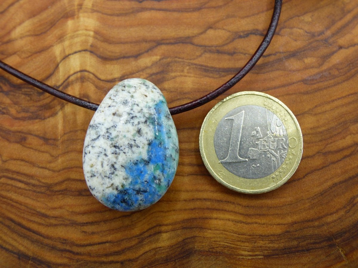 k2 - Azurit in Granit ~ Edelstein Kette ~HIPPIE ~GOA ~Boho ~Ethno ~Nature ~Heilstein - Art of Nature Berlin
