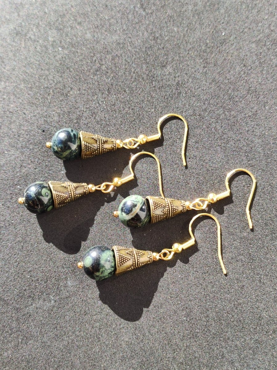 Kabamba Rhyolite (Eldarite) ~ Gemstone Earrings ~GOA ~Hippie ~Boho ~Ethno ~Nature ~Healing Stone ~Nature ~Earrings - Art of Nature Berlin