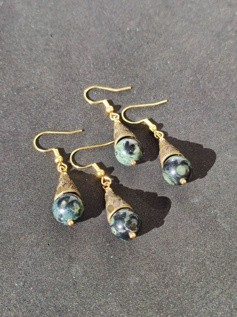 Kabamba Rhyolite (Eldarite) ~ Gemstone Earrings ~GOA ~Hippie ~Boho ~Ethno ~Nature ~Healing Stone ~Nature ~Earrings - Art of Nature Berlin