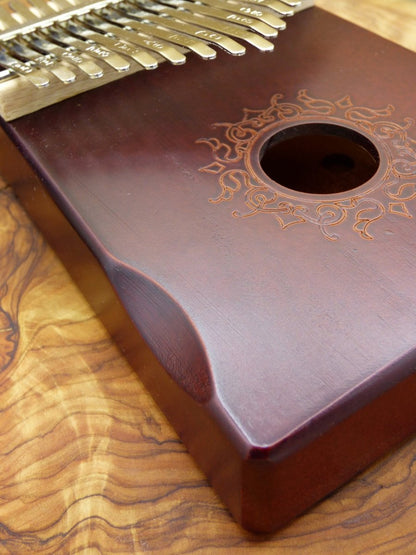 KALIMBA "Mandala" ~ Daumen Klavier - Instrument braun Holz süßer Klang Spirituell Musik Reisen Heilung Natur Goa Hippie Boho Ethno Vintage - Art of Nature Berlin