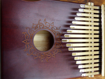 KALIMBA "Mandala" ~ Daumen Klavier - Instrument braun Holz süßer Klang Spirituell Musik Reisen Heilung Natur Goa Hippie Boho Ethno Vintage - Art of Nature Berlin