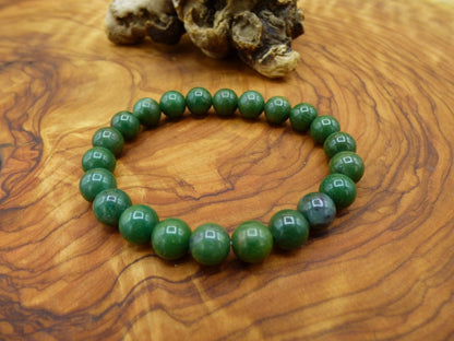 Kanada Jade dunkelgrün ~ Edelstein Armband Stretch ~ GOA ~ Hippie ~Boho ~Ethno ~Indie ~Nature ~Heilstein Energie Chakra - Art of Nature Berlin