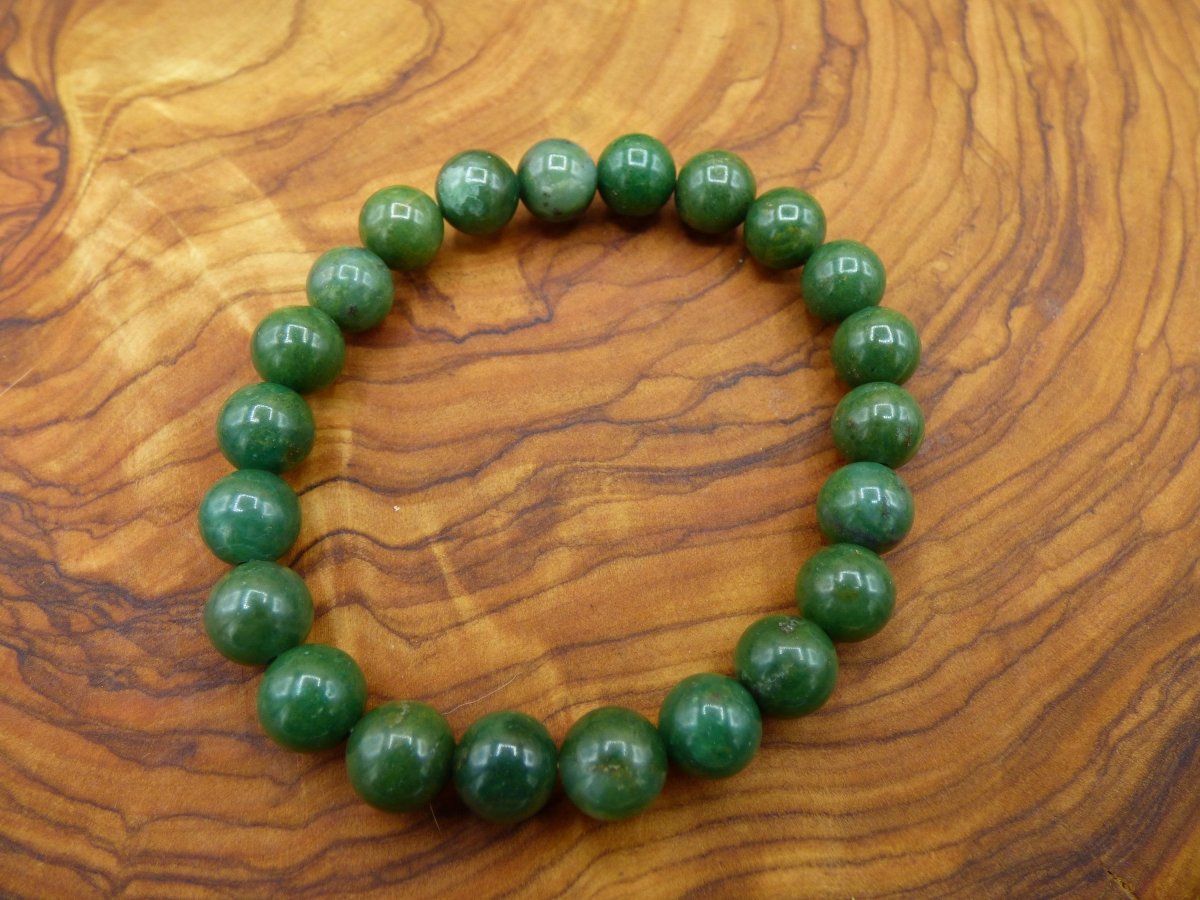 Kanada Jade dunkelgrün ~ Edelstein Armband Stretch ~ GOA ~ Hippie ~Boho ~Ethno ~Indie ~Nature ~Heilstein Energie Chakra - Art of Nature Berlin