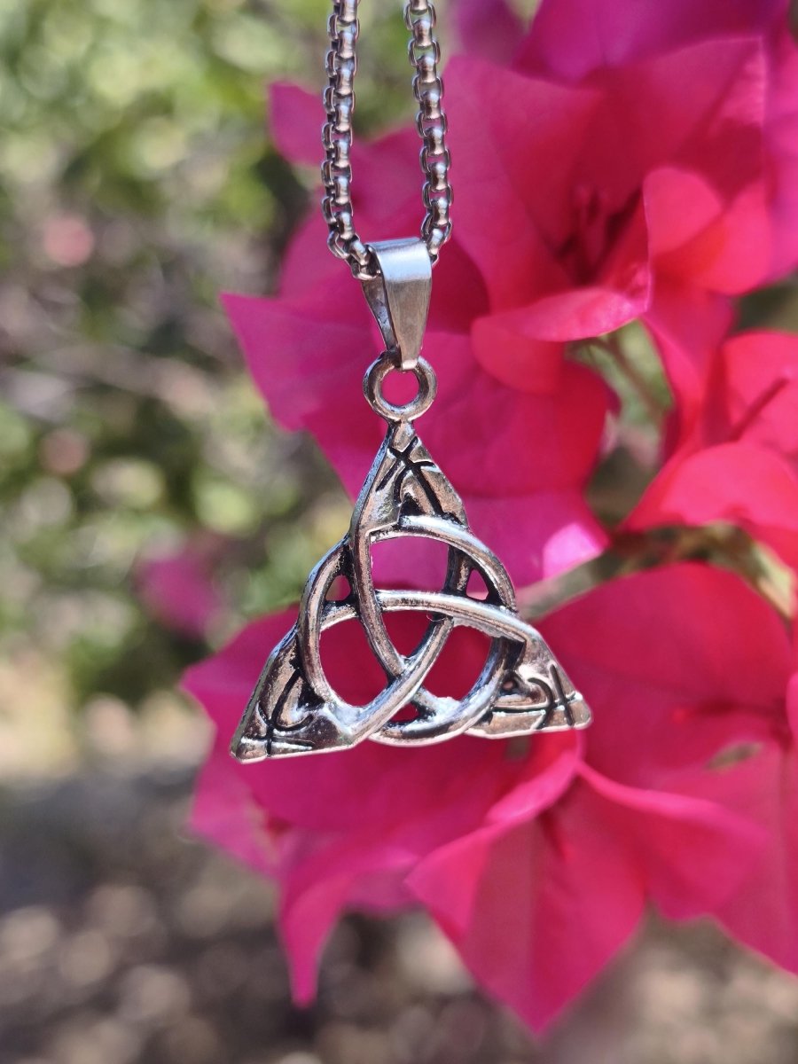Keltischer Knoten Edelstahl Anhänger Kette Triskele hochwertig massiv Silbern Mann Er Sohn Bruder Geschenk Wikinger Ethno Boho Viking WOW - Art of Nature Berlin
