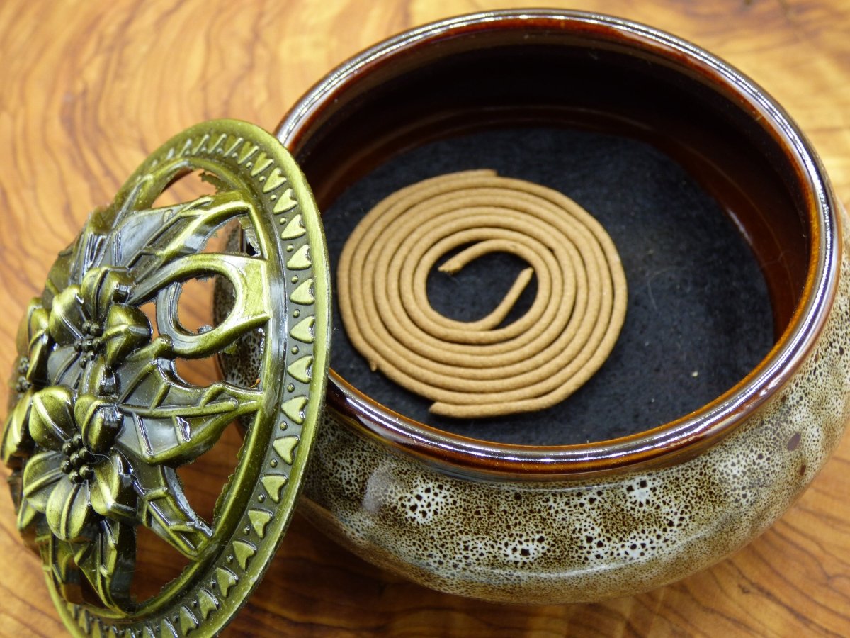 Keramik Weihrauchbrenner Räuchergefäß Grün & Bronze Räucherwerk Kräuter Orient Schale schön Schüssel Geschenk Holzbox Aufbewahrung Schmuck - Art of Nature Berlin