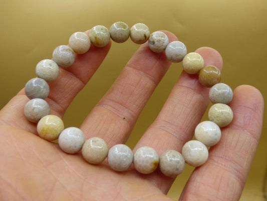 Koralle / Chrysanthemen Fossil ~ Edelstein Stretch Armband ~ GOA ~ Hippie ~Boho ~Ethno ~Indie ~Nature ~Heilstein ~Magie ~Rarität - Art of Nature Berlin