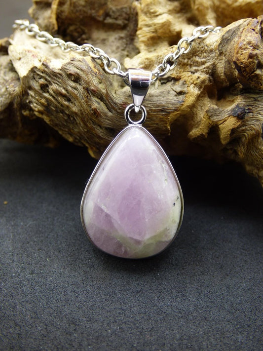 Kunzit - 925 Silber Edelstein Kette Heilstein Natur rosa pink Rarität Edel Mann Frau Geschenk Er Sie Freundin Energie Kraft Ruhe Glück - Art of Nature Berlin