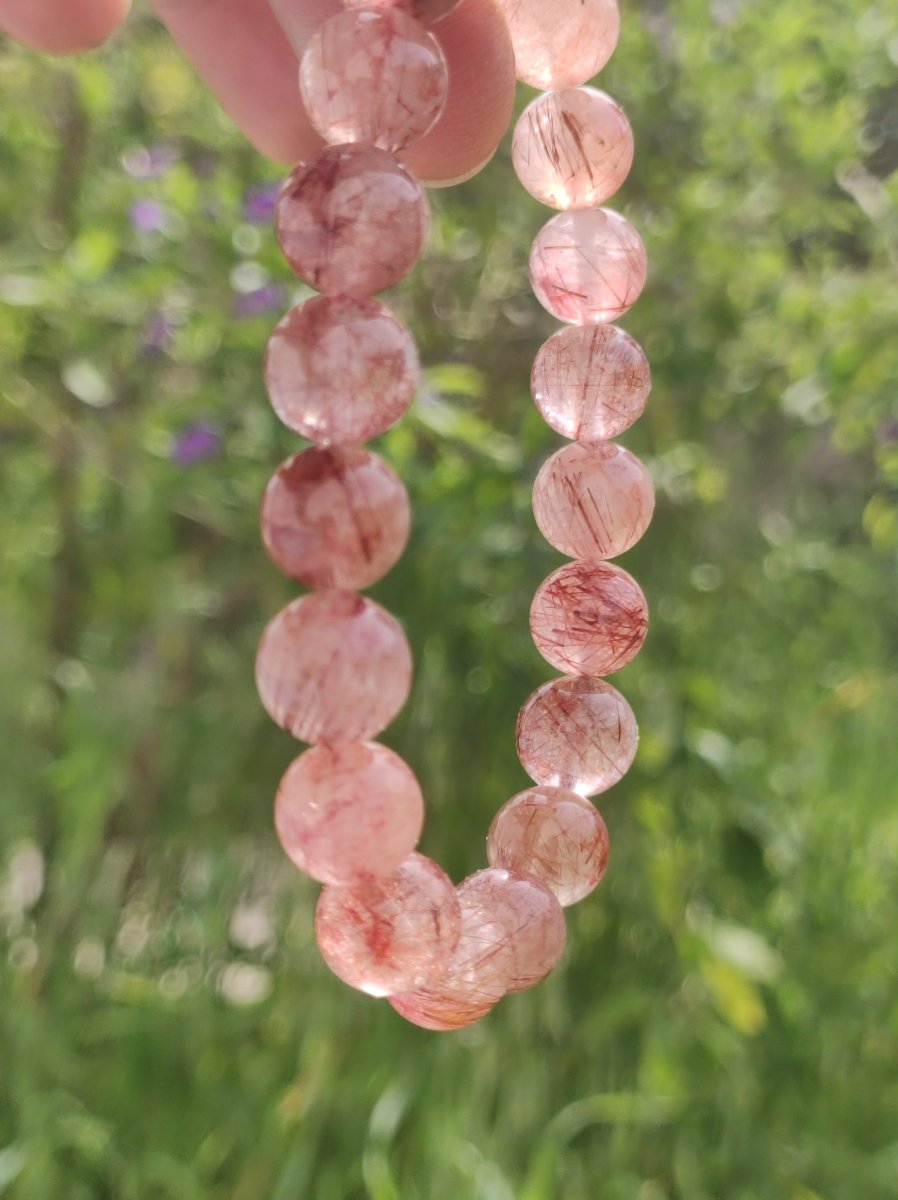 Kupfer Rutilquarz AAA Edelstein Armband Stretch Natur rot Heilstein Rarität Mann Frau Geschenk Er Sie Freund Selten Hochwertig Quarz - Art of Nature Berlin