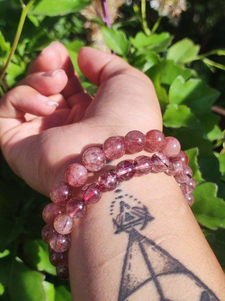 Kupfer Rutilquarz AAA Edelstein Armband Stretch Natur rot Heilstein Rarität Mann Frau Geschenk Er Sie Freund Selten Hochwertig Quarz - Art of Nature Berlin