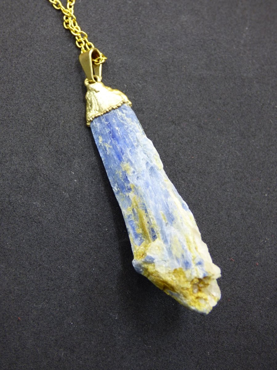 Kyanit / Cyanit / Disthen Sapparit Roh ~ Edelstein Kette ~HIPPIE ~GOA ~Boho ~Ethno ~Nature ~Heilstein - Art of Nature Berlin