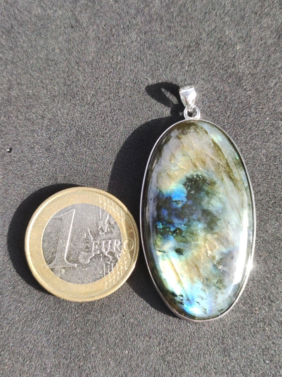 Labradorit - 925 Sterling Silber Edelstein Kette blau Schimmer Unikat Rarität Heilstein Natur selten Ethno Mann Frau Er Sie Geschenk Freund - Art of Nature Berlin