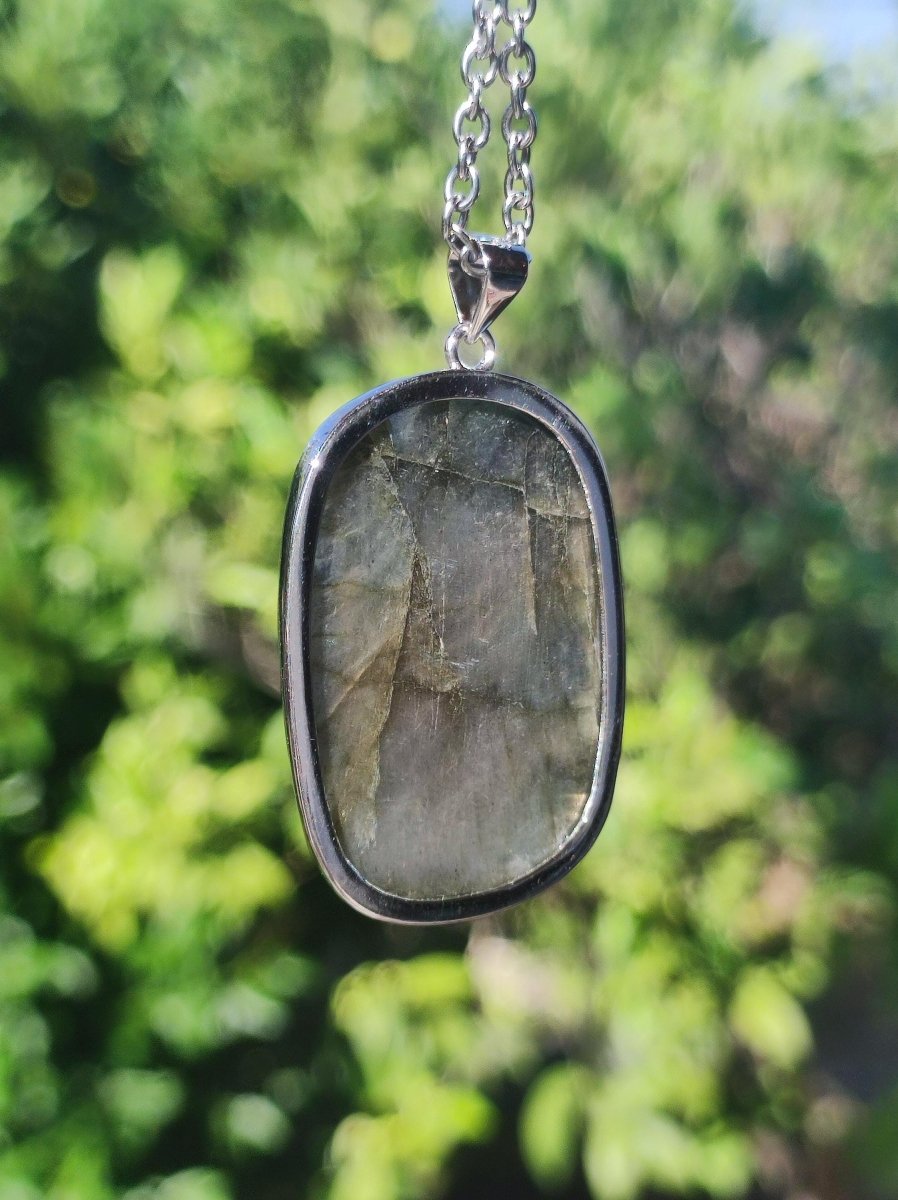 Labradorit - 925 Sterling Silber Edelstein Kette blau Schimmer Unikat Rarität Heilstein Natur selten Ethno Mann Frau Er Sie Geschenk Freund - Art of Nature Berlin